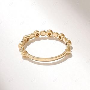 Bandas a juego de apilamiento de diamantes reales minimalistas Alianza de boda de diamantes naturales de oro sólido de 14K a precio de fabricante Anillos de joyería - Product Image 5