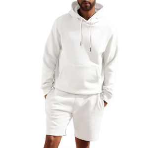 Conjuntos cortos de algodón de alta calidad, jersey con capucha de manga larga con logotipo personalizado impreso, estilo informal de lana de invierno, ropa al por mayor - Product Image 3