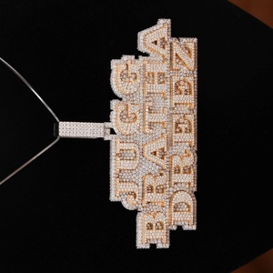 Colgante de diamante moissanita con nombre personalizado y chapado en oro rosa, joyería helada estilo Hip Hop Rock para regalo de esposa y novia - Product Image 5