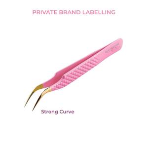 Pince à épiler d'extension de cils de couleur peinte en or rose personnalisée de haute qualité - Product Image 2