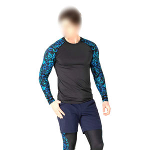 เสื้อกีฬาผดผื่นสำหรับผู้ชายแห้งเร็วสำหรับเล่นฟิตเนสชุดออกกำลังกายป้องกันผดผื่นสำหรับผู้ใหญ่ดีไซน์ซับลิเมชันตามสั่ง - Product Image 3