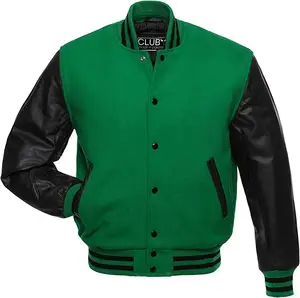 Corp Mens Premium College Baseball Varsity Jacket 고등학교 Letterman 폭격기 | 암소 가죽 소매를 가진 모직 몸