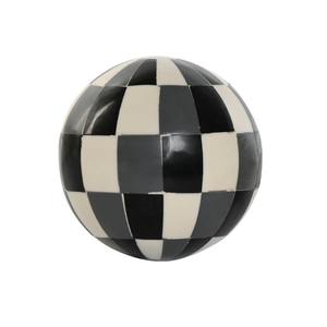 Boule décorative en résine incrustée de couleur marron antique, design antique, ensemble de boules en os incrustées de qualité supérieure, taille et trou personnalisés, décoration intérieure - Product Image 3