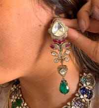 สร้อยคอเพชรโมอิสโพลิสซาไนท์แบบยังไม่ได้เจียระไนจากนักออกแบบชาวอินเดียชุดปาร์ตี้สำหรับเด็กผู้หญิงผู้หญิง - Product Image 4