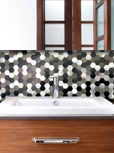 Hexagon Aluminum <strong>Kitchen</strong> Backsplash Decor <strong>Tile</strong> Backsplash Peel <strong>Stick</strong> - Product Image 3