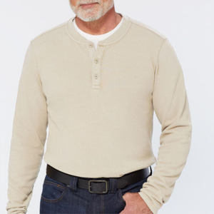 T-shirt surdimensionné à col rond de couleur unie 100% coton de haute qualité T-shirt à manches longues de base vierge en coton peigné décontracté personnalisé - Product Image 6