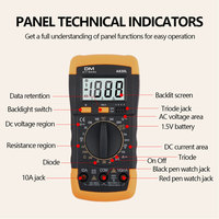 Multimètre Numérique LCD A830L Électrique, Testeur de Courant, Voltmètre, Ampèremètre Portable, Tension CC CA, Diode et Fréquence