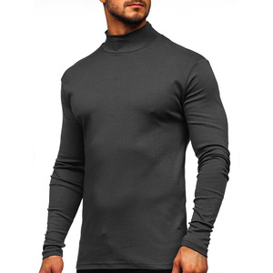Camisas de moda Ropa de hombre Camisas de invierno para hombres Casual Invierno Personalizado Negro Cuello alto Top Camiseta para hombres - Product Image 1