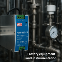 MEAN WELL NDR-120-24 120W Catu Daya AC-DC Output Tunggal untuk DIN Rail 24V 5A Kelas Industri 90-264VAC Efisiensi 89% 150mVp-p