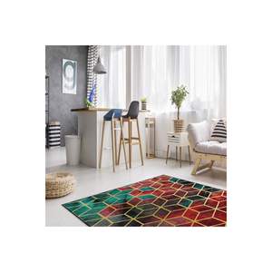 Alfombras y juegos de alfombras impresas digitales con patrón de panal de oro rojo - Product Image 2