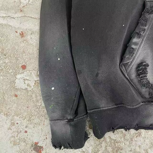 Meilleure vente Sweat à capuche en polaire pour homme de haute qualité, design délavé à l'acide, respirant, confortable, brodé, uni, teint, OEM - Product Image 5