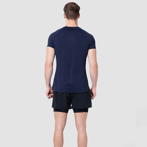 T-shirts de sport ajustés pour hommes, personnalisables OEM, respirants, écologiques, à manches courtes et col rond - Product Image 2