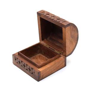 Boîte ronde en bois écologique pour le stockage de bijoux et de cadeaux-Intérieur doux pour les articles délicats - Product Image 3