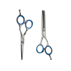 Ciseaux à effiler professionnels Eversharp en acier inoxydable, 32 dents, manche bleu, pour droitiers - Product Image 5