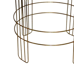 Custom Design Marble and Iron Made Center <b>Table</b> for Home and Office, 15 X 15 X 20 Inches White <b>Gold</b> Manufacturer - Product Image 3