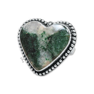 Bezel Setting Heart Cut Multi Color Crystal Gemstone Brass Material Silver Plated Assorted <b>Woman</b> <b>Fashionable</b> <b>Rings</b> Wholesale Lot - Product Image 3