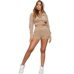 Conjunto de 2 Piezas Otoño Invierno para Hombre, Sudadera con Capucha de Forro Polar Estampada Informal, Pantalones Cortos, Conjuntos Cálidos, Talla XL, Tops Cortos - Product Image 1