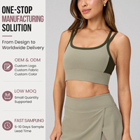 Soutien-gorge de sport personnalisé extensible dans 4 directions, avec coussinets amovibles, réglable, anti-transpiration pour femme