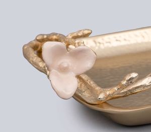 Tulip Decorative Serving <b>Tray</b> Elegant Metal Platter with Floral Design for Home, Dining & Gifting - Product Image 3