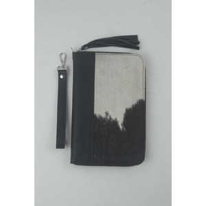 Portefeuille en cuir de vachette vintage LAXURA avec fermeture éclair, doublure en polyester, décoration florale disponible en longueurs courtes et longues - Product Image 2