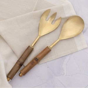 100 SERVEUR À SALADE ENSEMBLE Élégant En Acier Inoxydable LAITON CUIVRE Avec Revêtement Argenté Individuel Arc-En-Ciel Or Argent Couleur Platine - Product Image 2