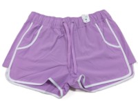 Short de bain femme taille haute élastique séchage rapide teint en pièce 100 % polyester avec cordon de serrage style européen et américain couleur unie