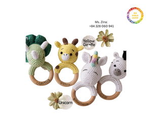 Sonajeros de ganchillo para bebé, sonajero de punto de algodón hecho a mano, juguetes seguros para recién nacidos, juguete para la dentición, juguetes de desarrollo sensorial infantil para niños pequeños - Product Image 1