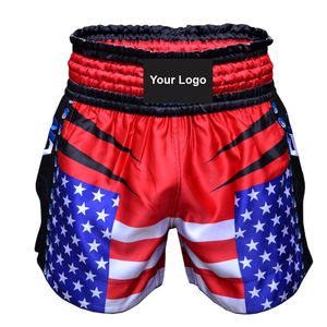 กางเกงขาสั้นผ้าวูลโพลีเอสเตอร์แบบปรับแต่งได้ทำจาก100% เป็นมิตรกับสิ่งแวดล้อมผ้าแข็งยืดหยุ่นกางเกงมวยไทยแบบลำลอง - Product Image 4