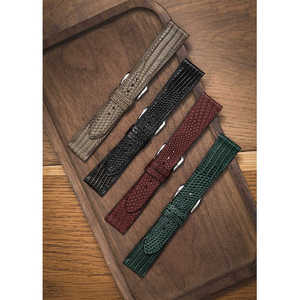 Correa de reloj de cuero de lagarto de venta de lujo hecha a mano de moda 18 19 20 22mm correa de reloj de cuero genuino pulsera de reloj - Product Image 5