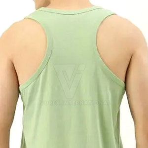 Custom Designed Men's Workout Tank Top 100% Cotton Knitted Eco-Friendly Quick Dry Breathable Casual Style Wholesale Price Online - Product Image 5
