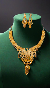 Premium Quality Necklace Earrings <b>Set</b> with 22K Gold Plated Unique Designed <b>Women</b> Wear Necklace Earrings <b>Set</b> <b>Jewelry</b> - Product Image 3