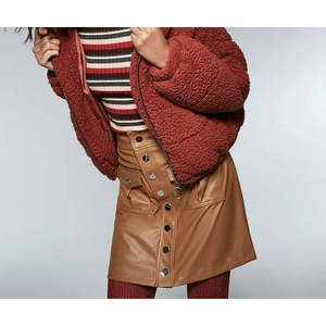 Giacca Puffer Slim da Donna Kit Sky in Sherpa, Arancione Scuro, Taglia Media, Impermeabile, Lunga, Casual, in Nylon e Piuma per Inverno e Primavera - Product Image 3