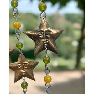 Beaded Iron Windchime Indian Metal Crafts Decorative <b>Bell</b> <b>Chimes</b> with Vertical Pattern Mobiles Suncatcher for Hanging - Product Image 3
