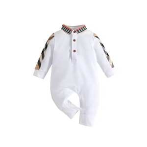 Mejor diseño de moda de alta calidad niños pequeños monos mameluco del bebé con cuello elegante - Product Image 2