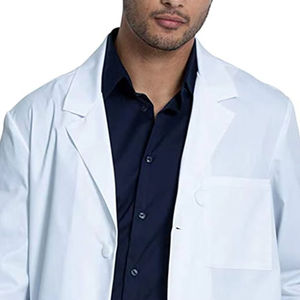 Bata de laboratorio médico para hombre de nuevo diseño OEM al por mayor bata de laboratorio de tendencia de tela elástica con diseño personalizado - Product Image 5