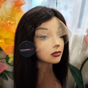 Perruques en cheveux vierges naturels lisses à dentelle complète, fabriquées au Vietnam - Qualité supérieure, couleurs personnalisées, double trame à la machine, prix compétitif - Product Image 1