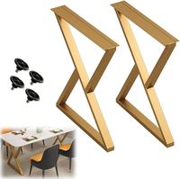Pied de table à manger réglable en hauteur, personnalisé, en or, équipement de mobilier, en fer noir thermolaqué, design moderne, OEM ODM