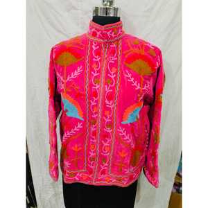 Sujani Ladies' Reversible Velvet Cotton <b>Jacket</b> Custom Logo Quilted Bomber Varsity Style Autumn Winter Coat XL Sheep Skin <b>Short</b> - Product Image 1