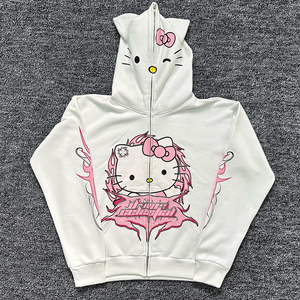 Nuevas sudaderas lisas con serigrafía bordada personalizada, sudaderas sueltas con logotipo personalizado en blanco sublimado para hombre - Product Image 3