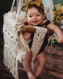 Juguete Infantil Ecológico Hecho a Mano, Regalo para Bebés, Columpio de Macramé para Bebés - Product Image 1