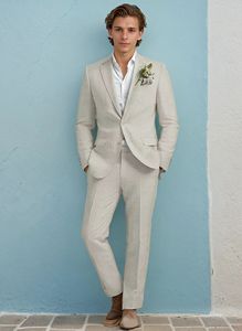 Traje de lino Formal hecho a mano personalizado para hombre, traje de moda para hombre, traje de esmoquin Formal de tela de lino para hombre - Product Image 5