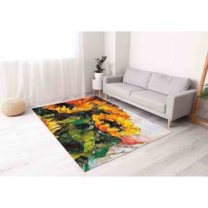 Alfombra con Estampado de Ramo de Girasoles, Alfombra de Cocina Floral Estilo Rústico, Regalo Personalizado para el Hogar, Alfombra Delgada No Tejida - Product Image 2