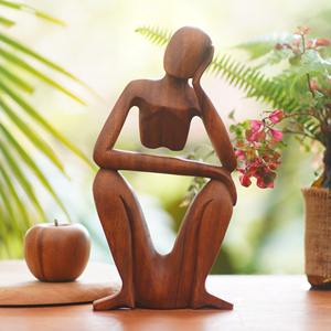 Premium Quality Well Polished Statue Wooden Statues Tabletop Home Decor Ornaments <b>Wood</b> <b>Sculptures</b> - Product Image 2