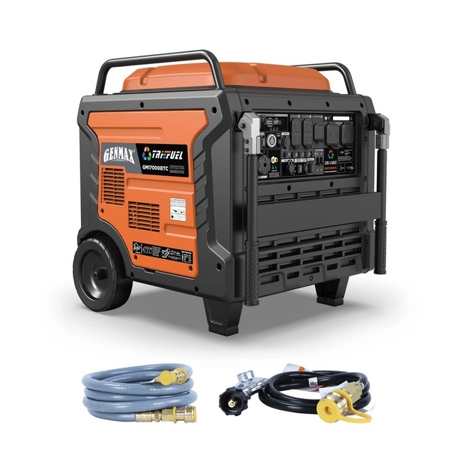 GREAT DEAL GENMAX GM17000iETC 17000W Peak 4-Stroke Tri-Fuel Inverter Generator-Eco-Friendly 2-Wire Auto Start Stop Ultra-Quiet