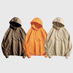 Sudadera de invierno de talla grande Unisex 380g peso pesado calidad personalizada diseño de impresión de pantalla Sudadera con capucha suelta para parejas sólido - Product Image 1