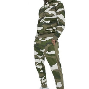 ชุดเซ็ตเสื้อฮู้ดและกางเกงลายพรางสำหรับผู้ชาย แฟชั่นฤดูใบไม้ร่วง-ฤดูหนาว ชุดลำลองสองชิ้น - Product Image 1