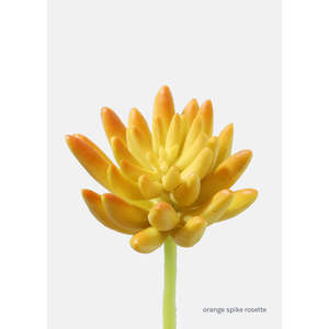 Plantes succulentes artificielles officielles Real Touch Orange Spike Rosette, articles essentiels pour la maison, pot de fleurs pour Thanksgiving, utilisation pour les mariages - Product Image 2