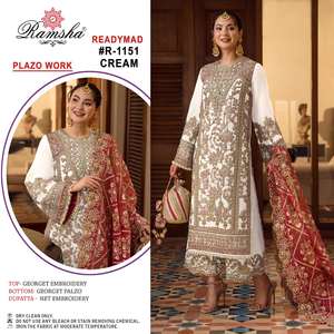 Nouvelle tenue de créateur élégante et tendance, salwar kameez en georgette lourde avec dupatta et broderies, mode féminine, exportateur - Product Image 5