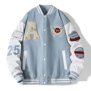 Veste de baseball noire élégante pour homme avec motif graffiti Style High Street pour tenues décontractées et semi-formelles Logo à l'avant - Product Image 2