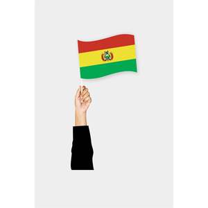 Bandera de Mano Personalizada con Logotipo de Bolivia - Product Image 1